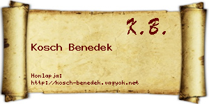 Kosch Benedek névjegykártya