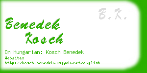 benedek kosch business card